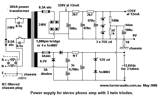 Schematic phono amp
        PSU