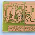 PCBs finished etching, ready for trimming, cutting and drilling
